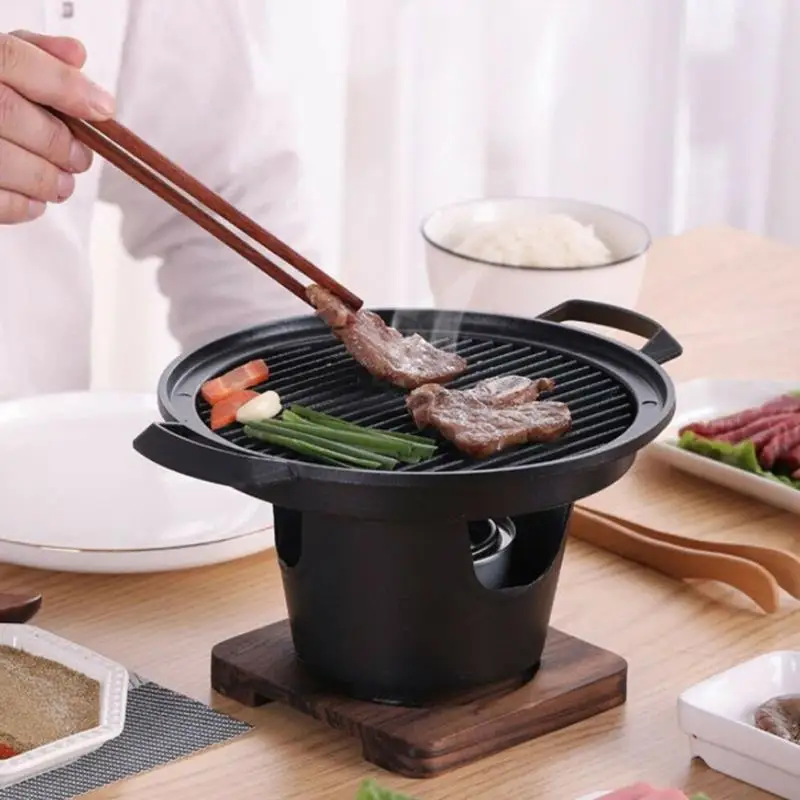 

BBQ Grill Stove Smokeless Barbecue Grill Outdoor Plate Roasting Cooker Meat Tool