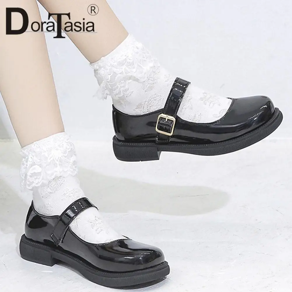 

DORATASIA New Girls Platform Mary Janes Flats Fashion Buckle Chunky Heels Autumn Spring Flats Women Casual Lolita Shoes Woman