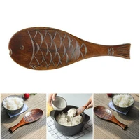 creative rice spoons fish shape non stick rice paddle wooden spoon japanese hand carved kitchen flatware spoons tableware crafts
