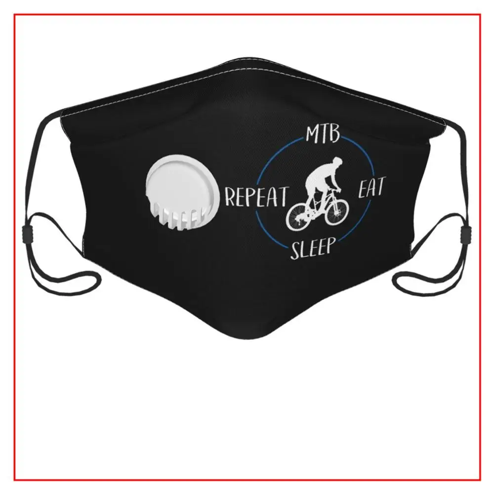 

Kids Men Women face mask MTB Eat Sleep Repeat Gift For Mountain Bikers facemasks for virus protection маска на рот reusable cute