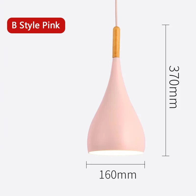 B Style pink Подвесной светильник в скандинавском стиле, современный светодиодный подвесной светильник E27, подвесной светильник для кухни, гостиной, бара, ресторана, спальни, подвесной светильник, абажур - Цвет корпуса: B Style pink