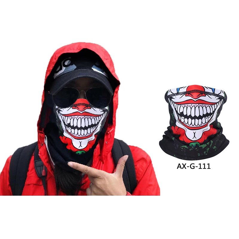 Повязка на голову шеи Открытый шлем 3D Череп Велоспорт маска для лица