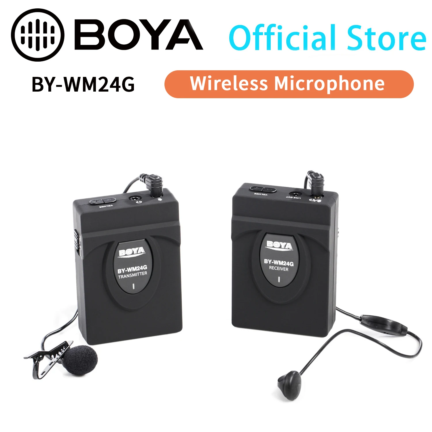 BOYA BY WM24G 2 4 ГГц Беспроводной петличный микрофон с монитор в режиме реального