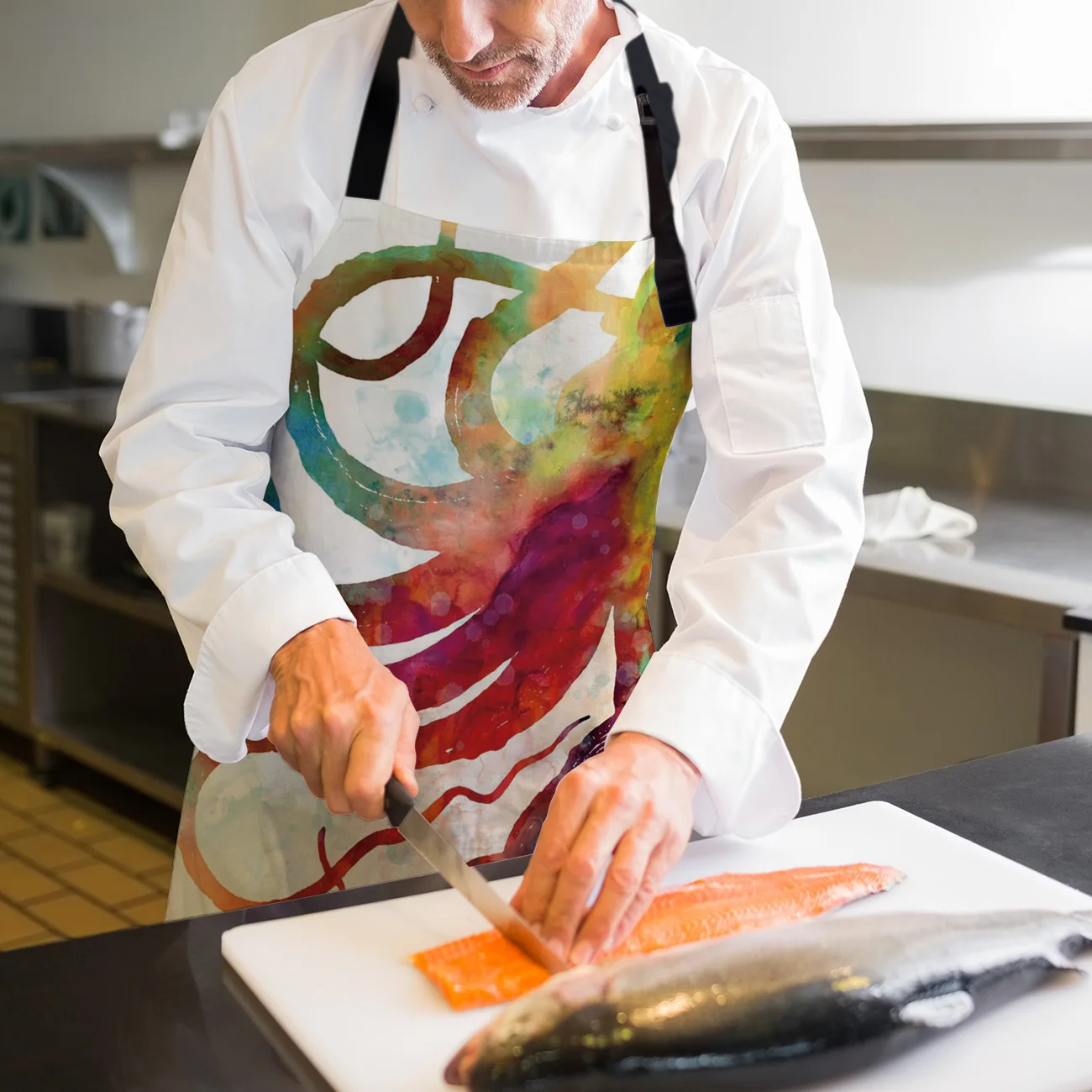 Красочные Осьминог Ктулху Кухонные фартуки Барбекю нагрудник фартук для