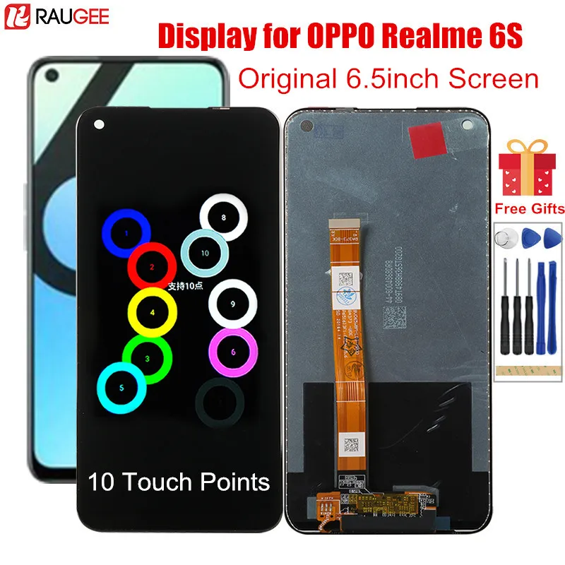ЖК дисплей для Realme 6 s с дигитайзером и сенсорным экраном замена 5 дюйма полностью