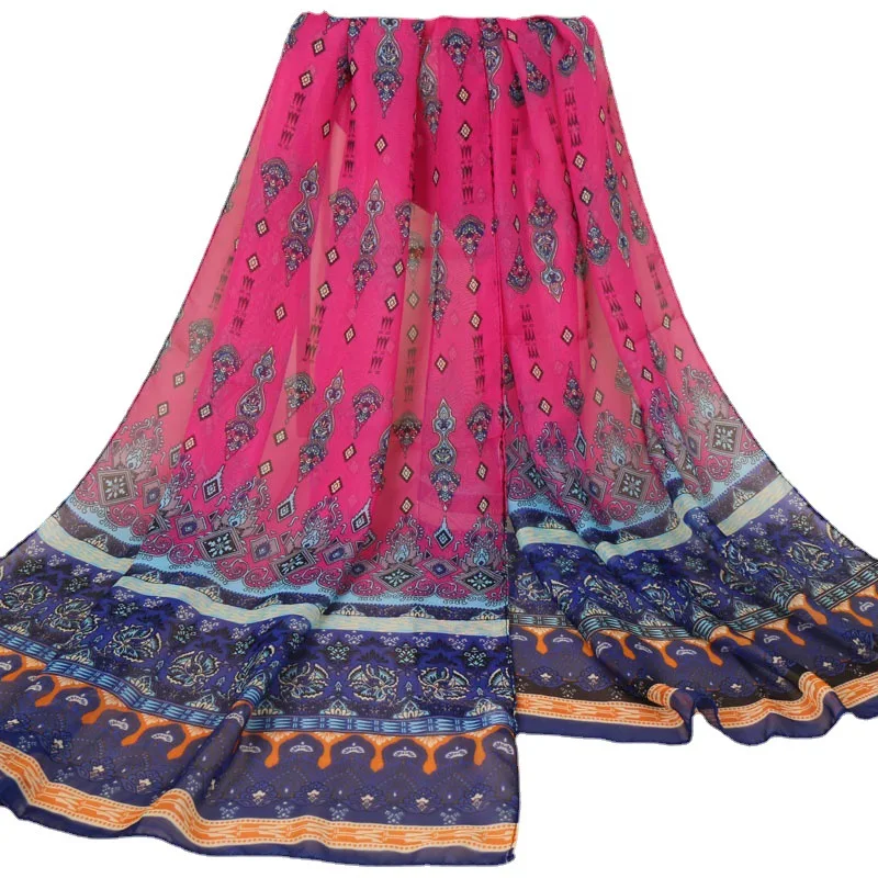 

Fashion Chiffon Print Scarf for Women Long Soft Summer Stoles Beach Sunscreen Shalws Wraps Lady Scarves Muslim Hijab Headcloth