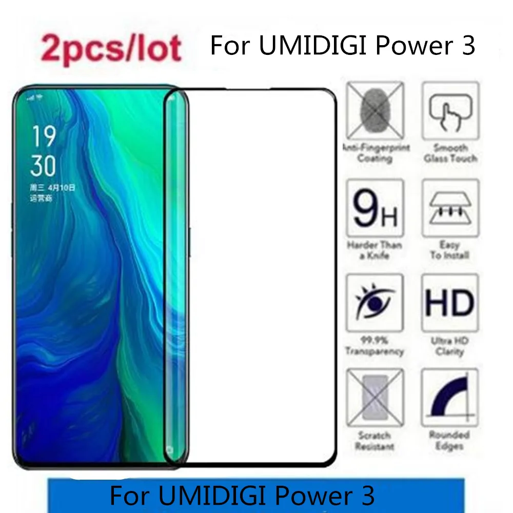 Закаленное стекло на весь экран для UMIDIGI Power 3 защитная пленка экрана закаленная