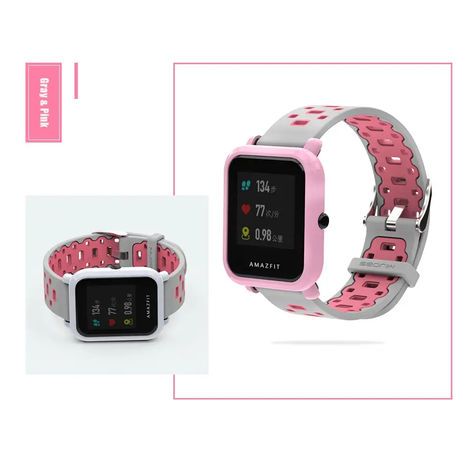 Mijobs 20 мм спортивный ремешок защитный чехол для Xiaomi Huami Amazfit Bip бит Смарт часы силиконовый браслет аксессуары