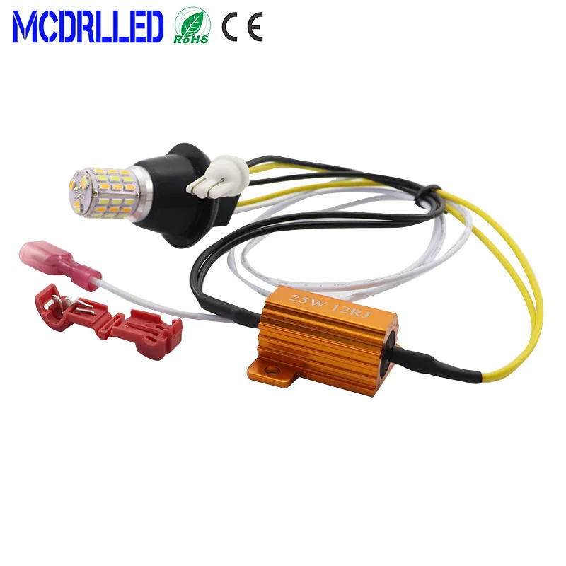 2 шт. Двухцветные светодиодные лампы для указателей поворота T10 W5W T15 |