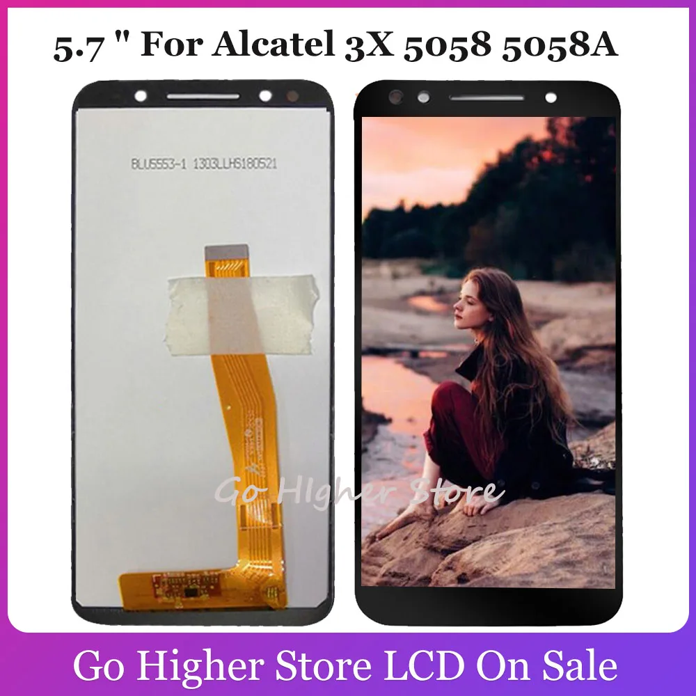 Сенсорный ЖК экран 5 7 дюйма для Alcatel 3X 5058 5058A 5058I 5058J 5058T 5058Y дигитайзер стекло в