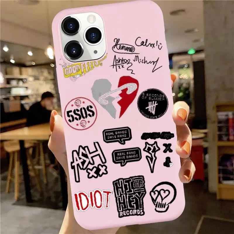 

5SOS band 5 seconds of summer luxury mobile Phone Case funda Candy Color for iPhone 6 7 8 11 12 s mini pro X XS XR MAX Plus