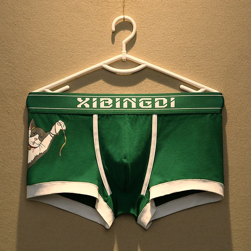 Soutong 3 шт. Для мужчин нижнее белье из хлопка с новыми принтами облегающее шорты