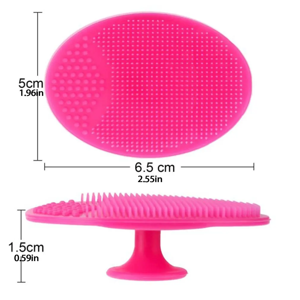

1pc Massage Cleaning Brush Soft Silicone Facial Cleaning Brush Infant Shampoo Brush Blackhead Cleaning Pad Random Color