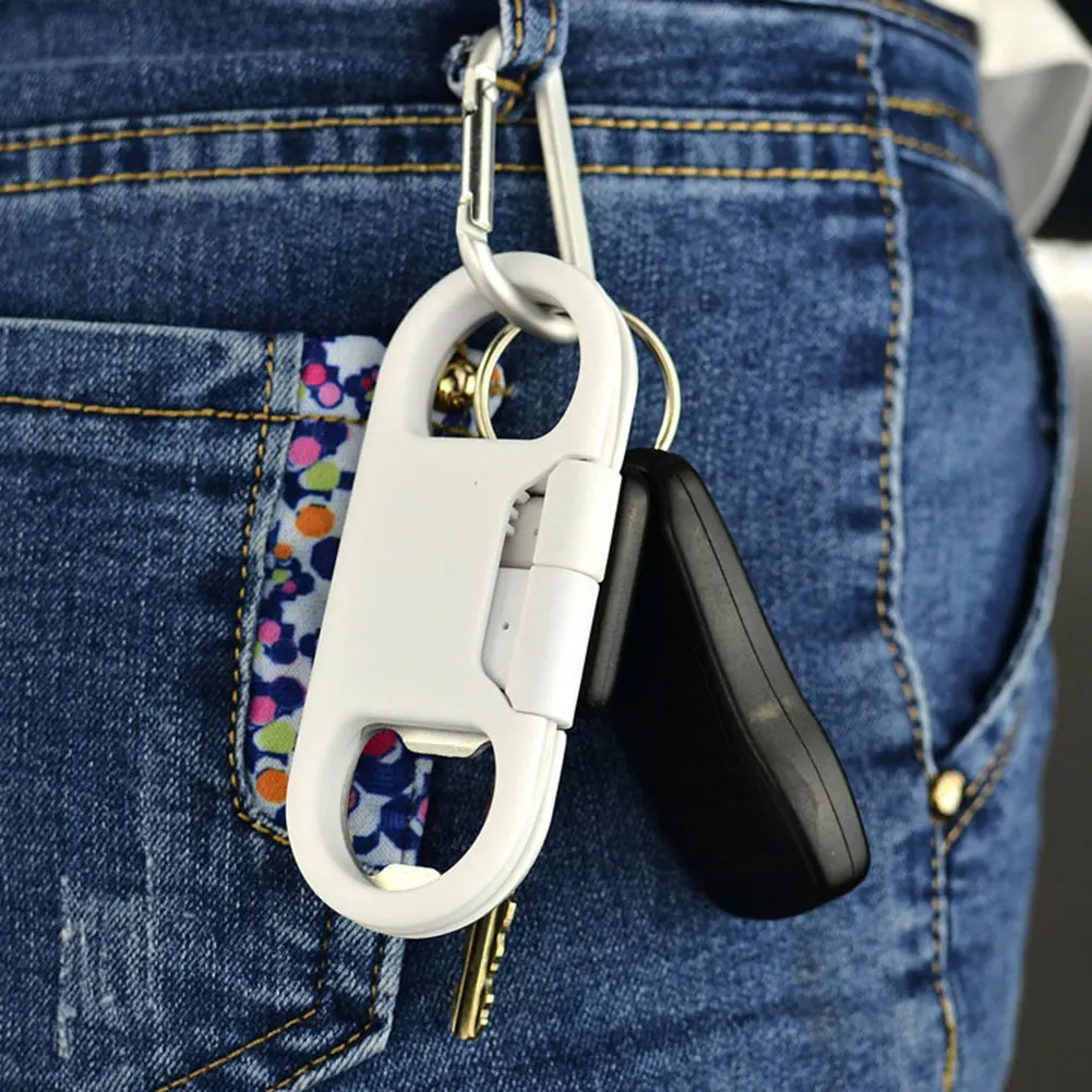 Портативный кабель Micro USB Мини открывалка для бутылок кольцо ключей линия