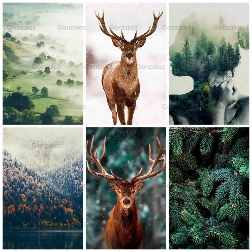 

5D Diy Forest Fog Embroidery Diamond Painting Full Drill Cross Stitch Mosaic Rhinestone Art Home Decoration Handmade Crafts Gift