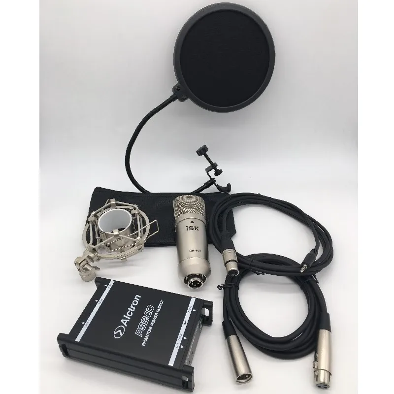 ISK конденсаторный микрофон для записи и Alctron PS200 48 В с фантомным питанием поп