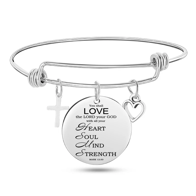 Классические христианские Библии крест браслеты женские серебряные из