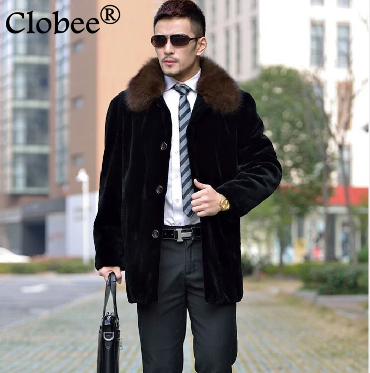 Новинка 2019 Зимняя Мужская винтажная Длинная черная куртка пальто с длинным