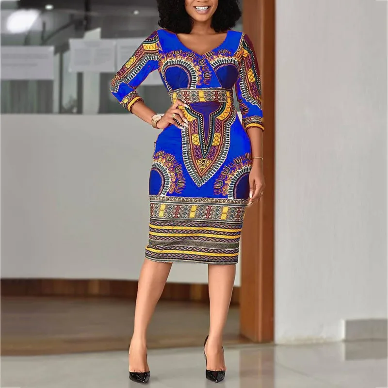 African Suit Dress Ladies Casual Suit Middle Skirt High Quality Two Commuter Skirt Printed Long Sleeve Ladies Two-piece Set african wear