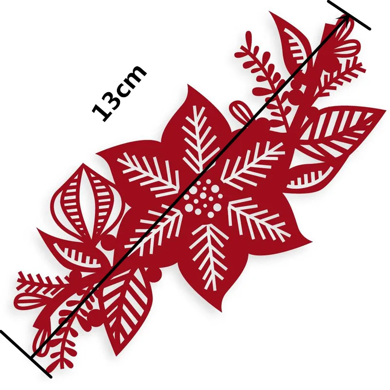 Металлические Вырубные штампы Poinsettia рождественские декоративные цветочные