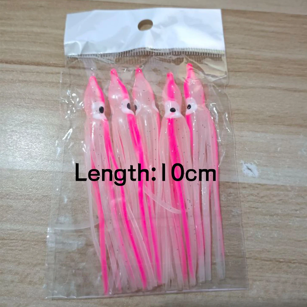 Приманка-Осьминог 9 см светящаяся пластиковая мягкий кальмар разноцветная Lumo