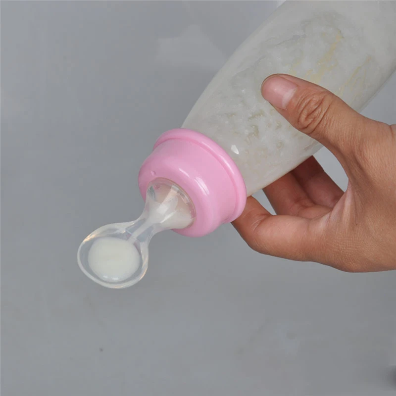 

1 Pieces Baby Feeding Bottle 240ML Safety Newborn Infant Food Rice Paste Feeding Extrusion Bottles 3 Colors