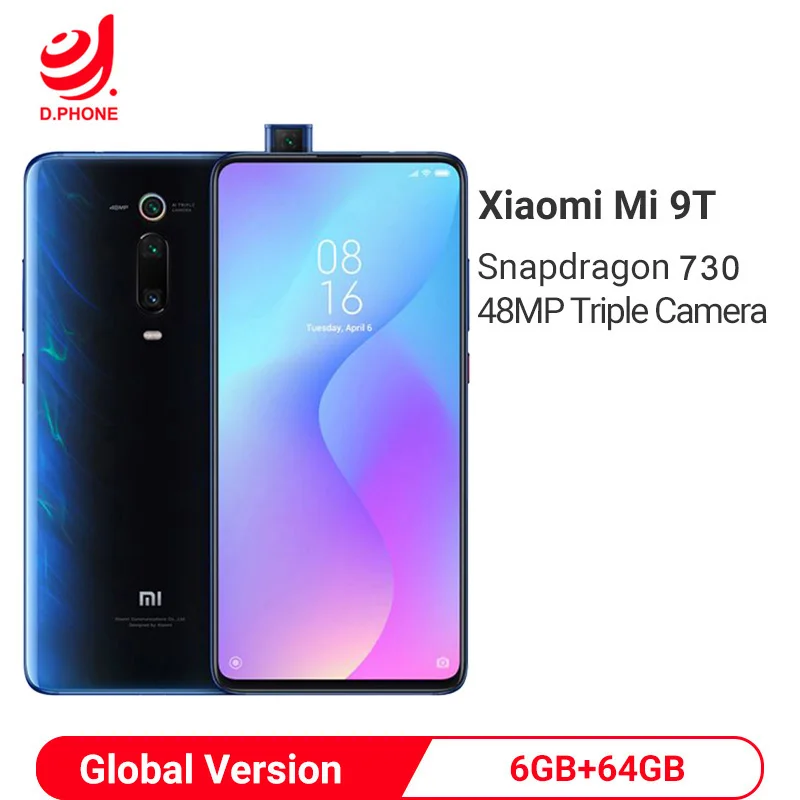 Оригинальная глобальная версия Xiaomi Mi 9 T 9 T 6 GB 64 GB Snapdragon 730 Octa Core 6,39 ''AMOLED 48MP камеры 4000 mAh NFC Смартфон