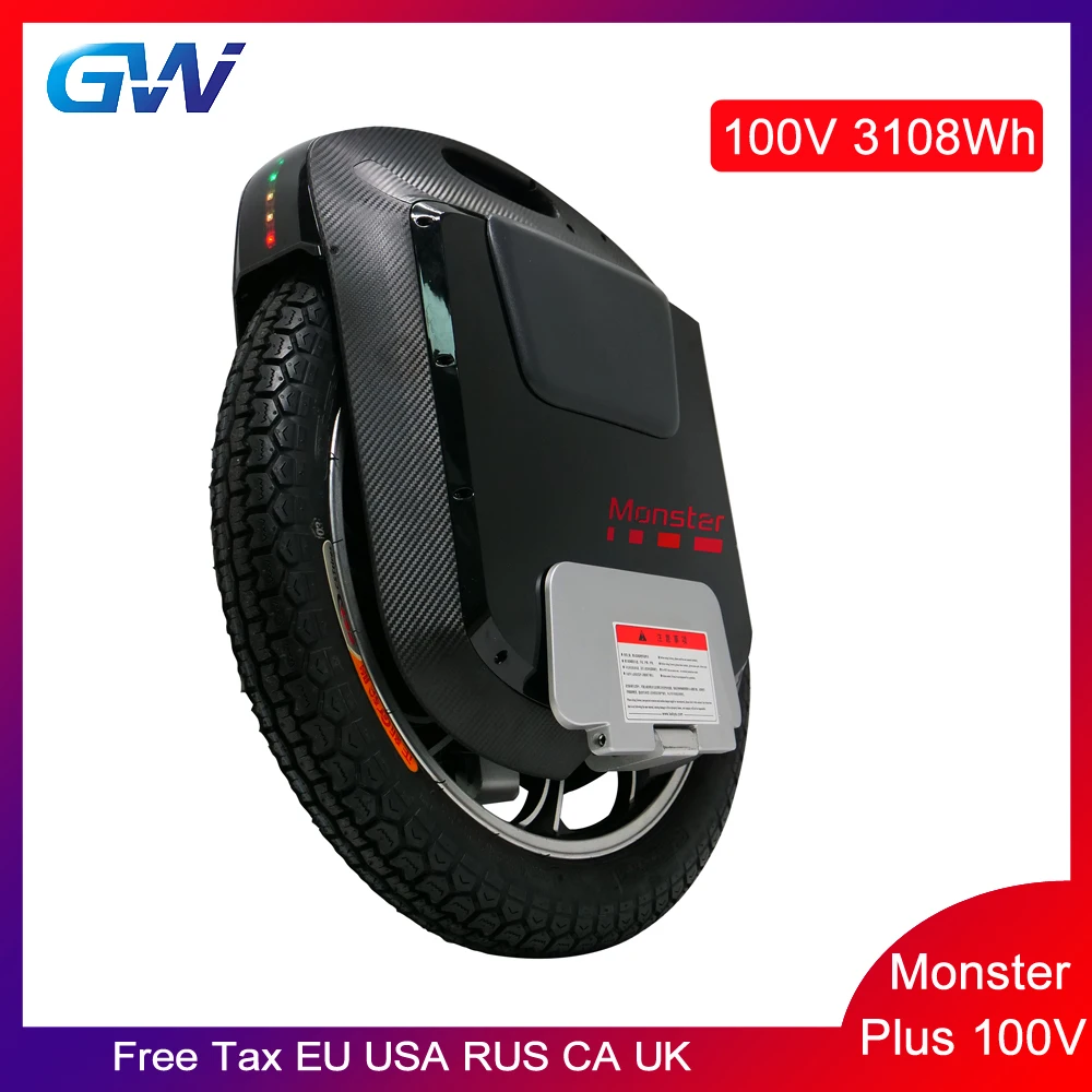 Gotway Monster 3 Plus 22 Дюйма Электрический Одноколесный велосипед 100 в 1845WH/3108WH 2500 Вт мотор углеродный черный Bluetooth динамик 21700 батарейный элемент
