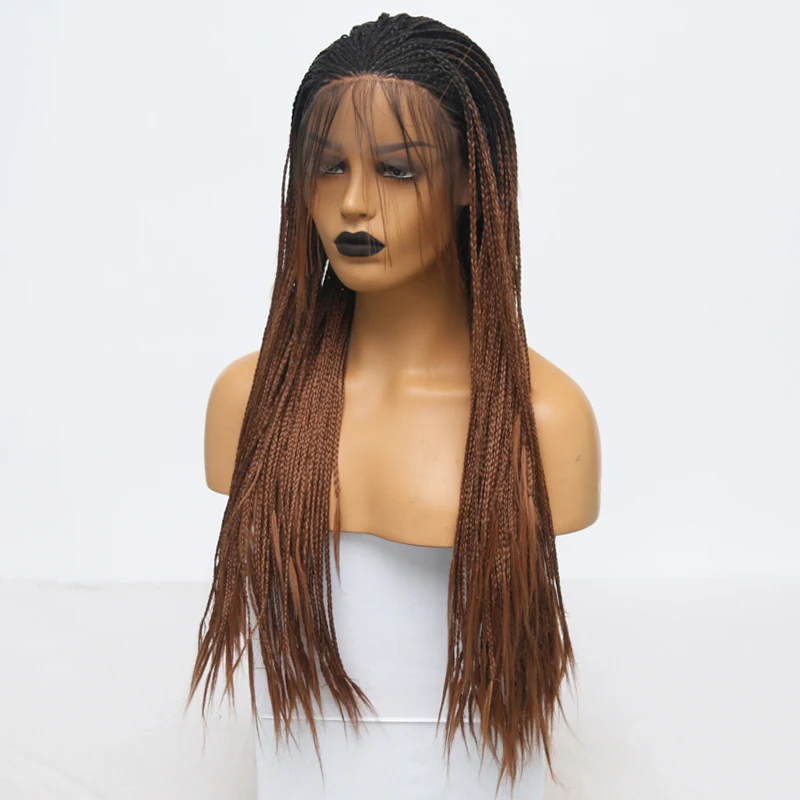 Харизма Омбре коричневые плетеные парики синтетические кружевные передние с