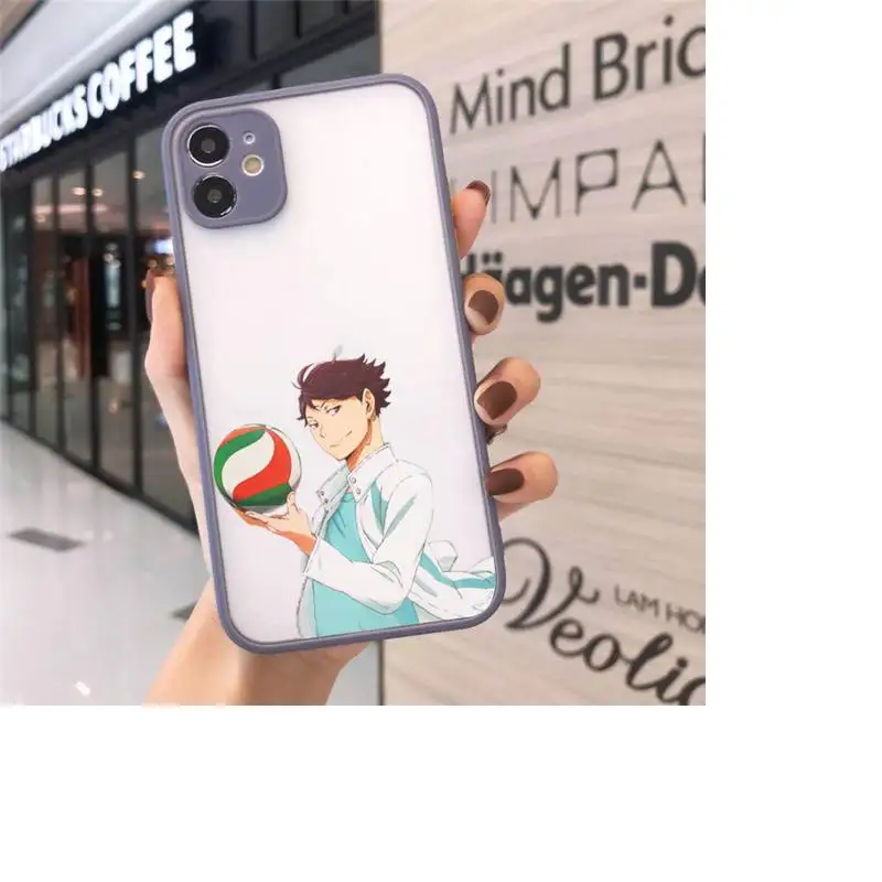 

Haikyuu Oikawa Phone Case matte transparent For gray iPhone 7 8 x xs xr 11 12 pro plus max mini Funda Clear