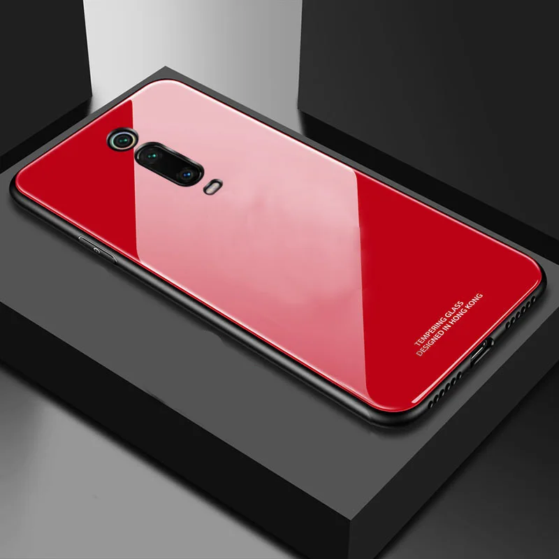 red Yuetuo Роскошный Жесткий зеркальный стеклянный чехол для oppo reno 2 z reno2 renoz find X neo 9 силиконовый задний Чехол для телефона coque - Цвет: red