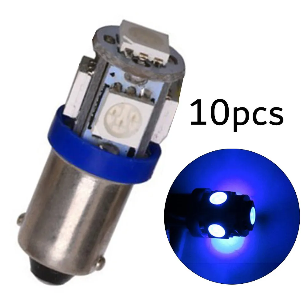 

10pcs Car Width Indicator Lights BA9S 5050 5LED Modified Car Roof Reading Light License Plate Light Blue Tail Box Lamp