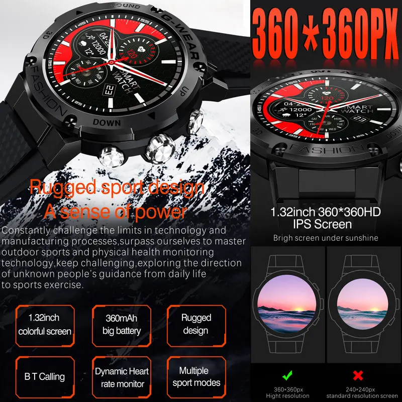Smart Watch Men BT Phone Call Customize Faces Music Sports Fitness Tracker Super Long Standby K28H Smartwatch Android IOS | Электроника