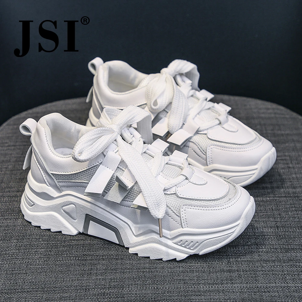 Кроссовки JSI JY101 женские на шнуровке дизайнерские удобные дышащие кеды с круглым