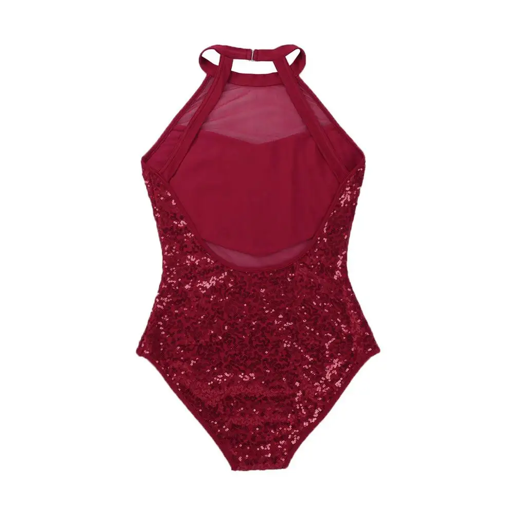 Женское балетное боди танцевальный костюм для классов взрослых блестящий