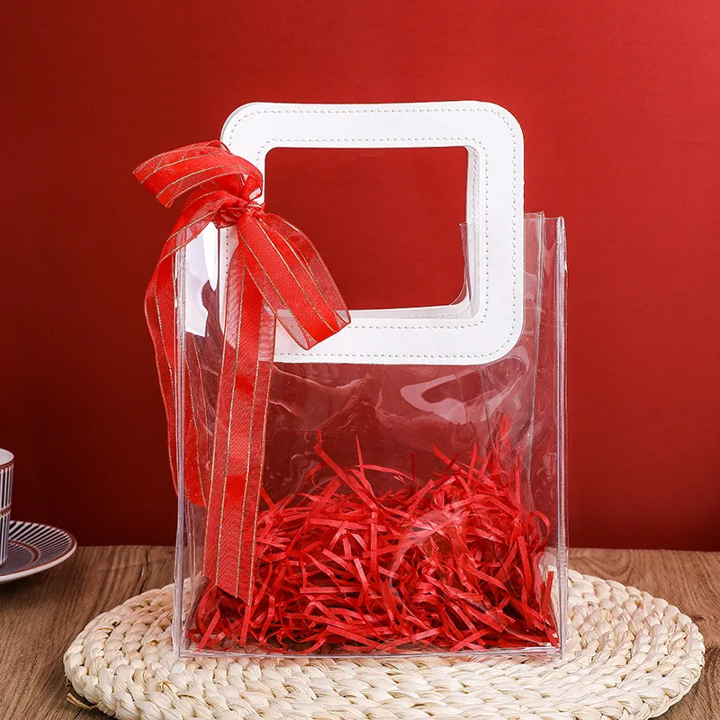 

5pcs Companion Hand Gift Bag Birthday Party Wedding Candy Box Birthday Gift Packaging Tote Bag Transparent Bag Candy Gift Bag