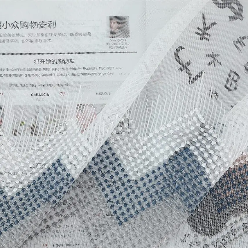 Синие волнистые вышитые занавески тюль для гостиной на окна прозрачная вуаль из