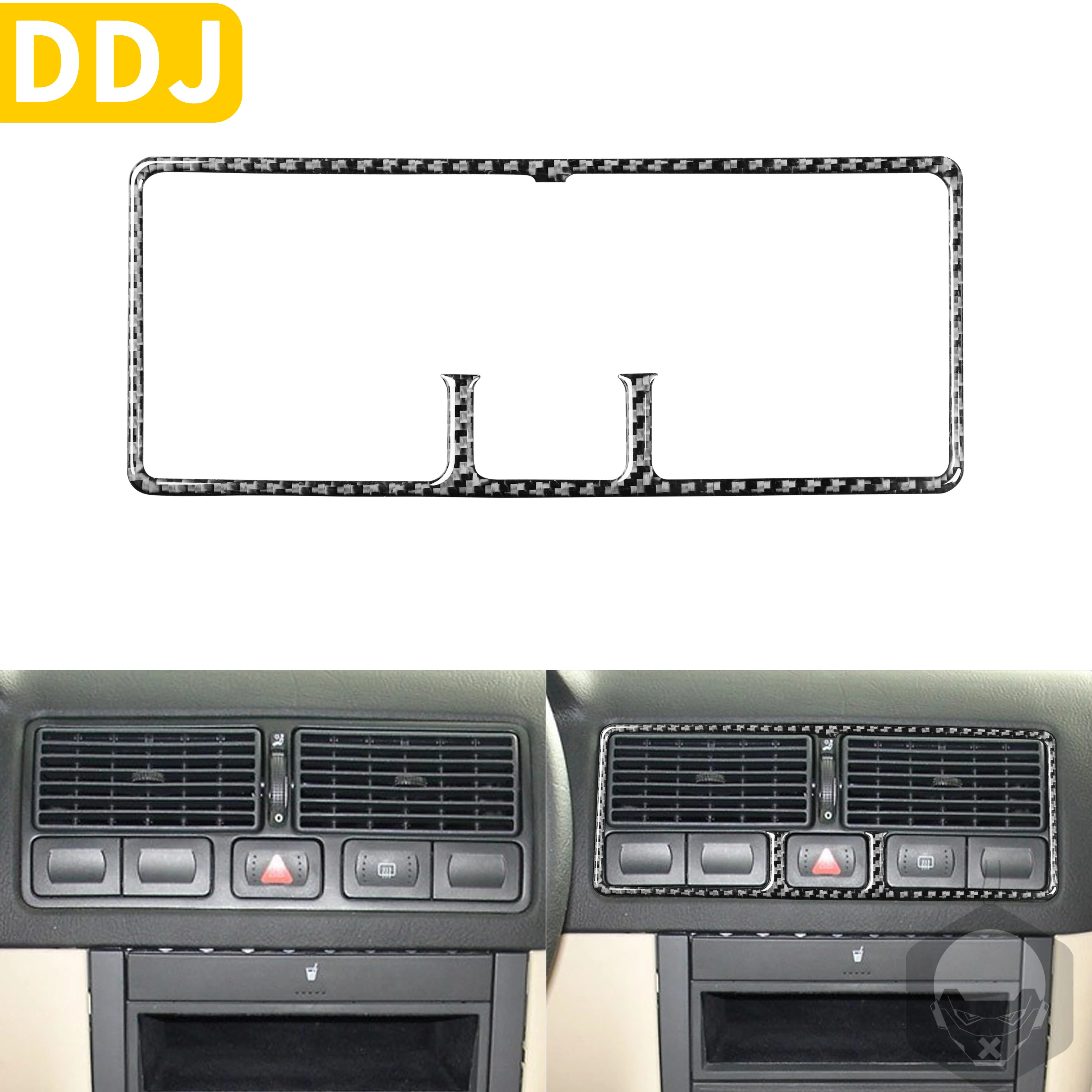 

Рамка из углеродного волокна для Центральной приборной панели переменного тока, вентиляционного отверстия, отделочная наклейка для Golf 4 Jetta...