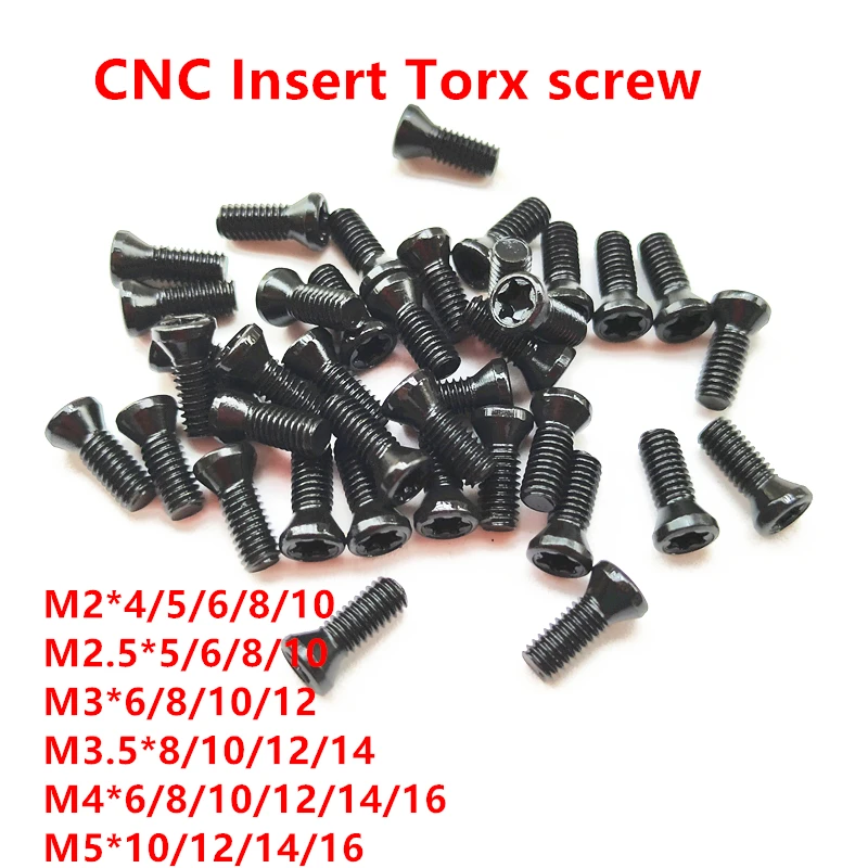 50 шт. M2 M2.5 M3 M3.5 M4 M5 ЧПУ вставной винт torx для Заменяет карбидная вставка для токарного станка инструмент лезвие режущий аппарат 12,9 легированная сталь