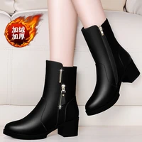 2022winter new style cotton warm non slip women boots pu leather winter shoes winter large size