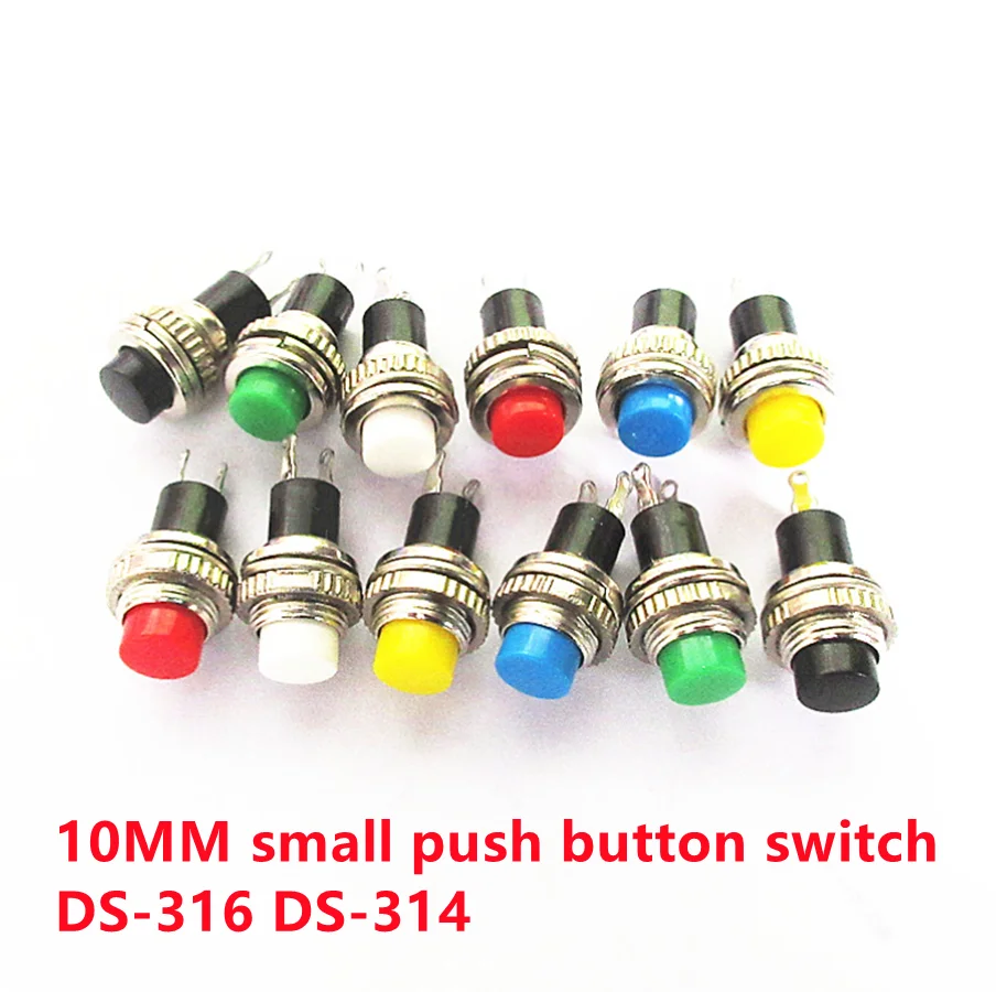 

10pcs 10MM small button switch DS-316 DS-314 lock-free self-resetting doorbell horn switch free ship button switch toggle switch