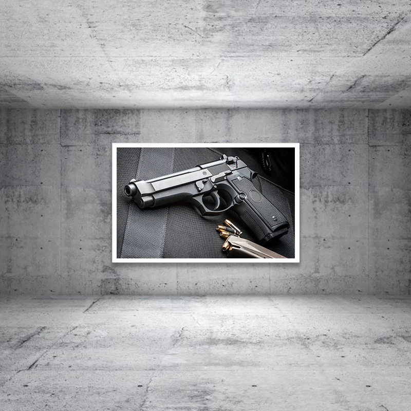 Современная HD печатная Картина на холсте с черным пистолетом в скандинавском