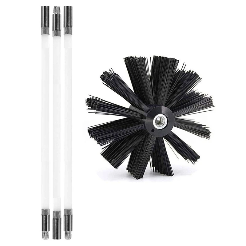 

Dryer Vent Cleaning Kit Lint Remover Fireplace Chimney Brushes Extends Synthetic Brush Head