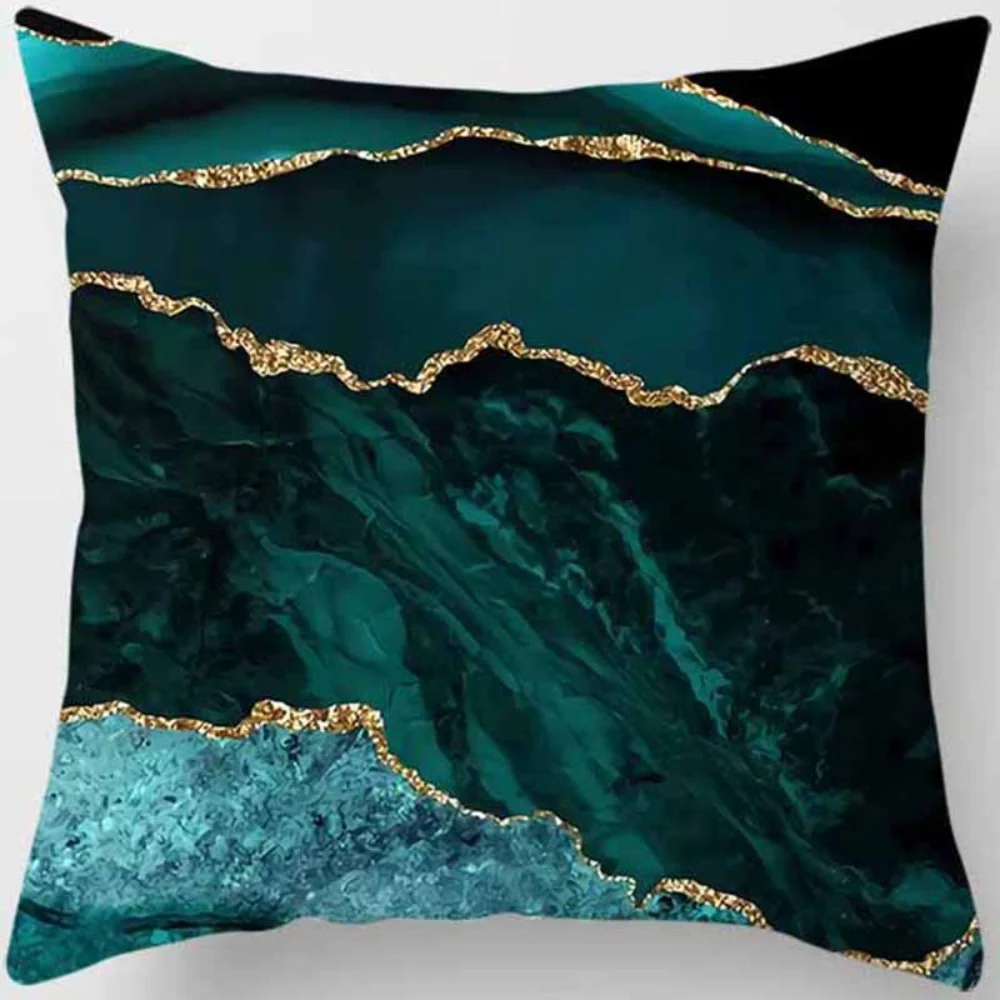 Зеленые Квадратные наволочки с принтом домашние украшение для дома декоративные