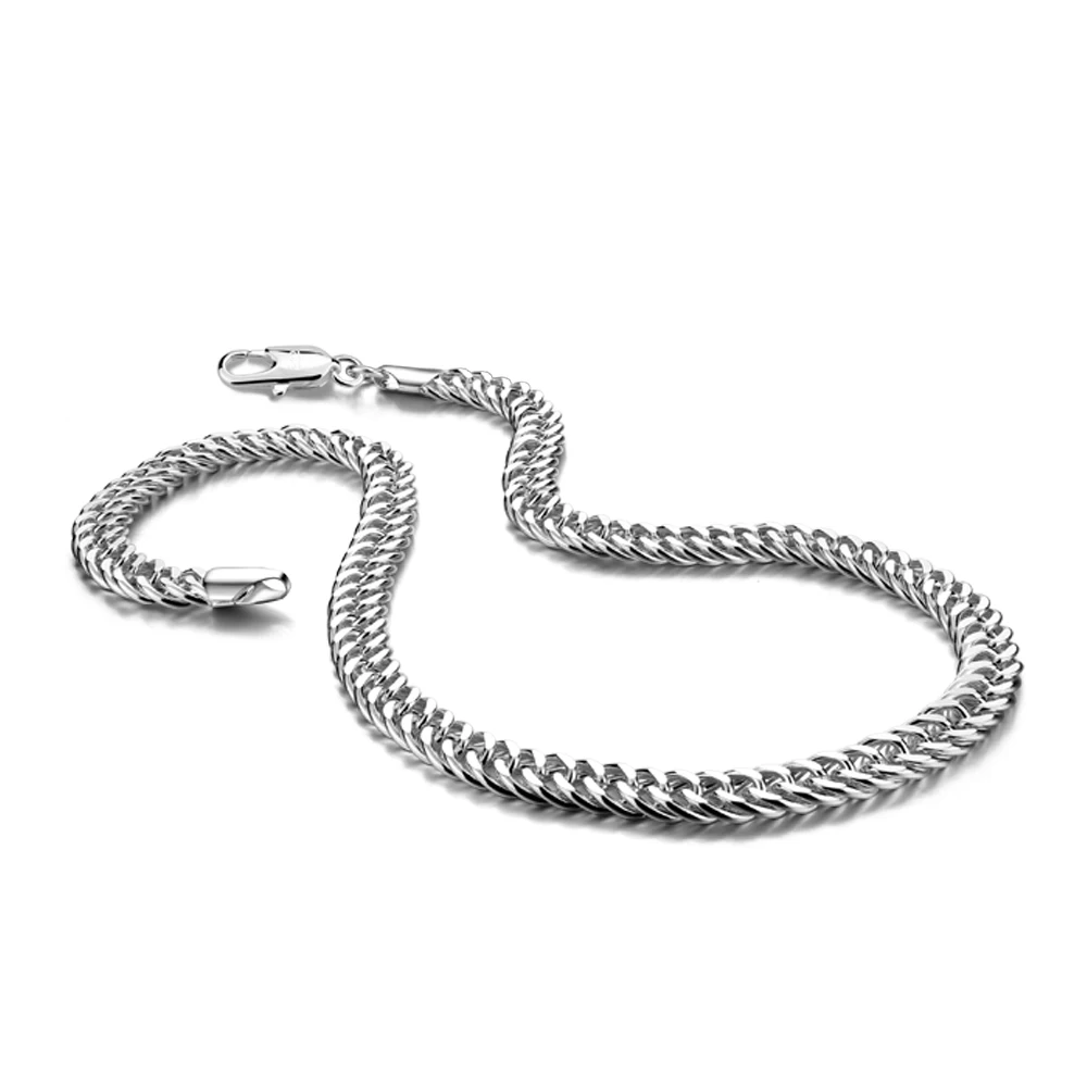 Личности человека ожерелье 7 мм Мода 925 Серебро Ожерелье Браслеты цепочки