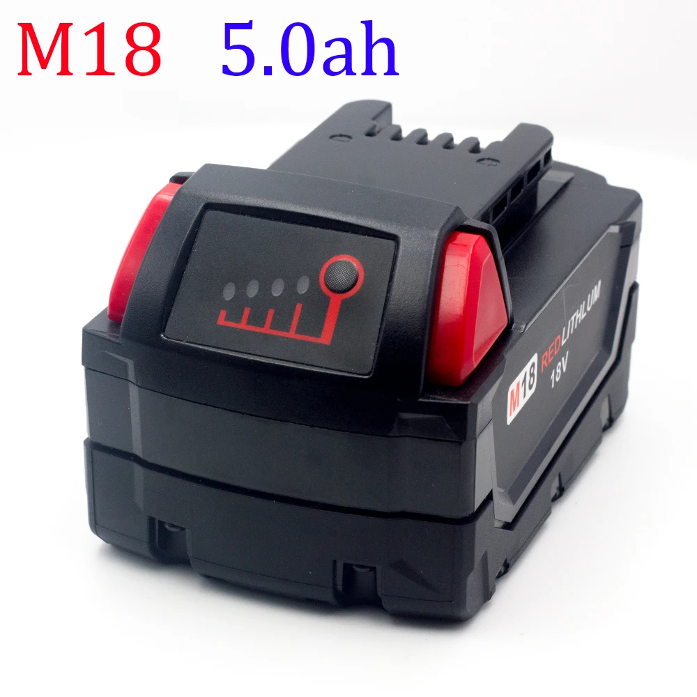 

Suitable For Milwaukee M18 Battery 18v 5.0AH M18B2 M18B4 L50 Cordless Power Tool Battery + Charger Set Strong Power