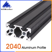 1pc black 2040 european standard anodized aluminum profile extrusion 100 800mm length linear rail for cnc 3d printer