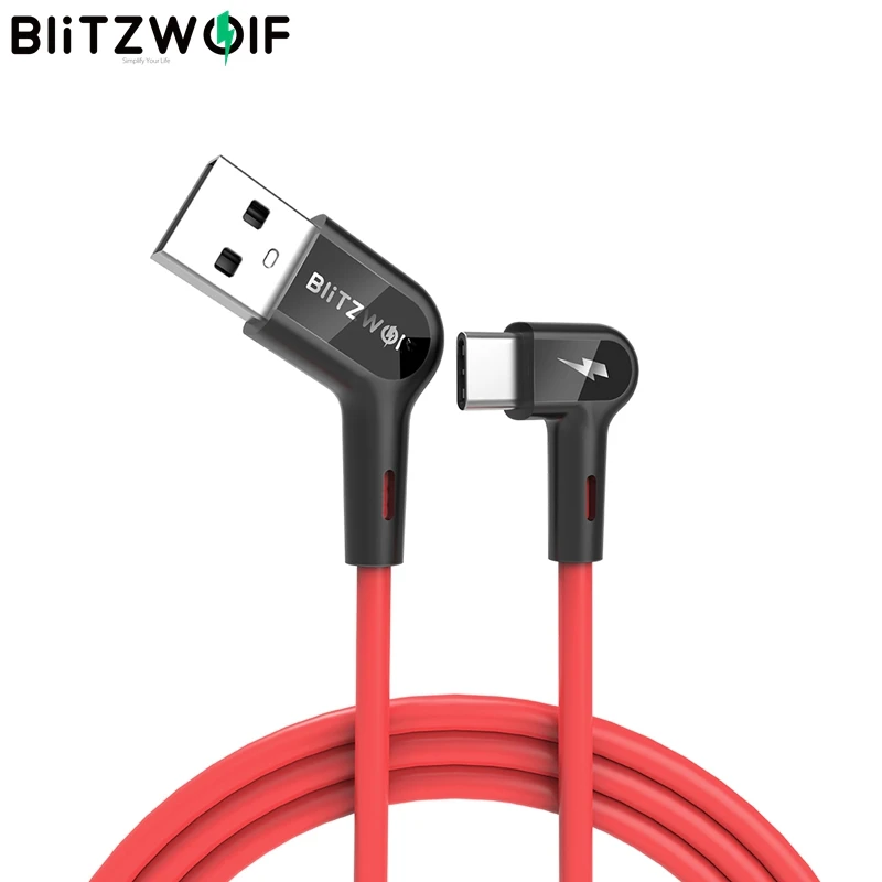 Кабель для зарядки и передачи данных Blitzwolf прямоугольный USB кабель A Micro 2 4 А 90 °