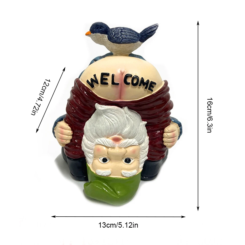 

Home Decoration Garden Gnome Statue Naughty Figurines Welcome Gnome for Garden Doorway Yard Desk Outdoor Garden Accessories