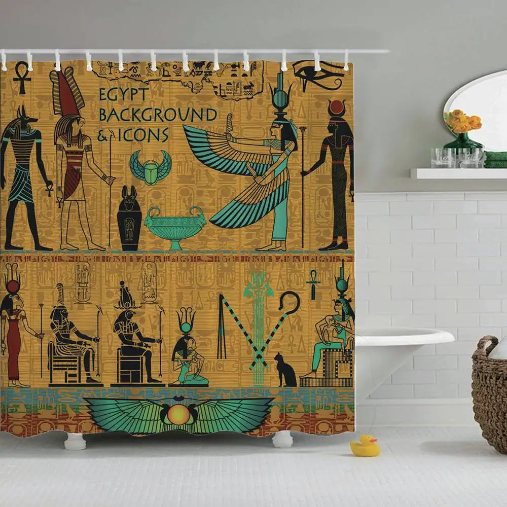 Dafield Античная египетская художественная занавеска для душа устойчивая к плесени